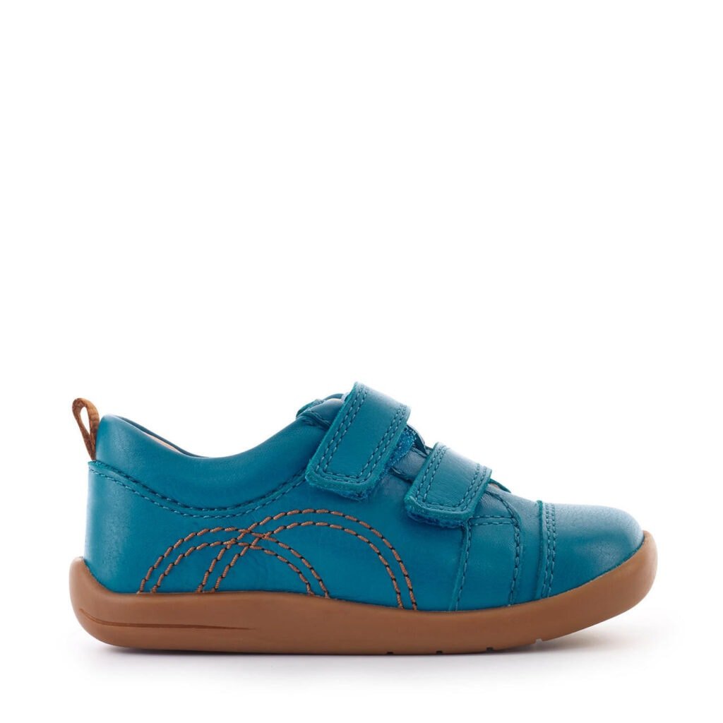 start rite tree house bright blue leather riptape first walking shoes