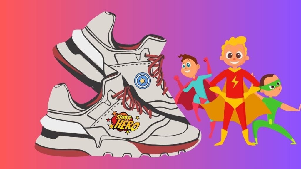 shoes with superhero design